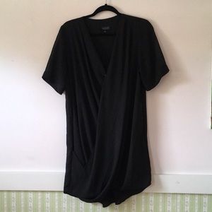 Topshop v-neck black dress